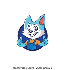 Cartoon funny fox, logo. vector