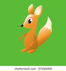 Cartoon funny fox. Vector illustration