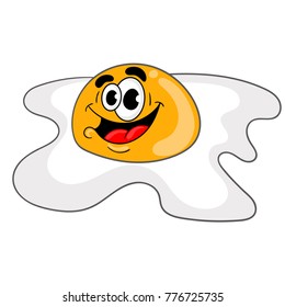 cartoon funny fried eggs . character design, vector illustration