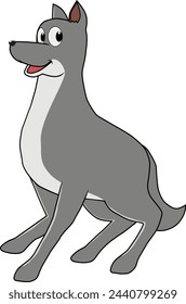 A cartoon of a funny and friendly dog