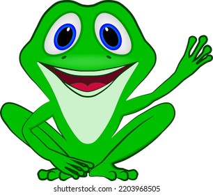 Cartoon of a funny frog introducing himself
