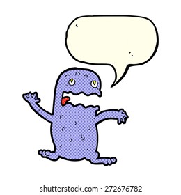 cartoon funny frog with speech bubble