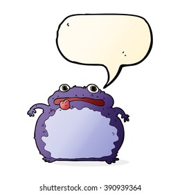 cartoon funny frog with speech bubble