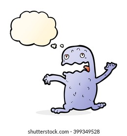 cartoon funny frog with thought bubble