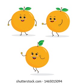 cartoon Funny fruit characters, Orange, kawaii characters