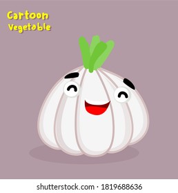 
Cartoon Funny Garlic Character Vector
