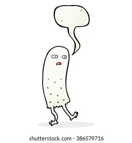 Cartoon-lustiger Geist mit Sprachblase