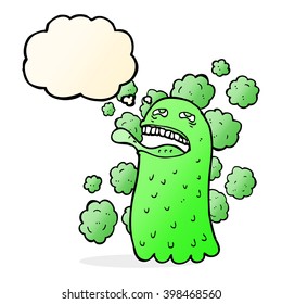 cartoon funny ghost with thought bubble