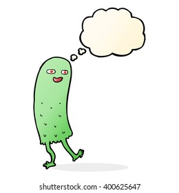 cartoon funny ghost with thought bubble