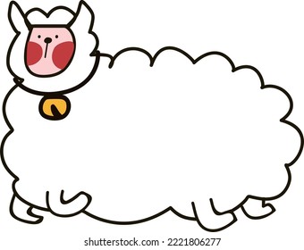 cartoon funny goat image with bell, spoof funny alternative illustration