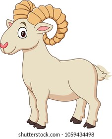 Cartoon funny goat isolated on white background