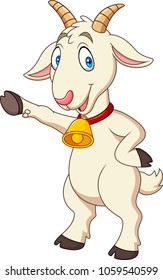 Cartoon funny goat presenting