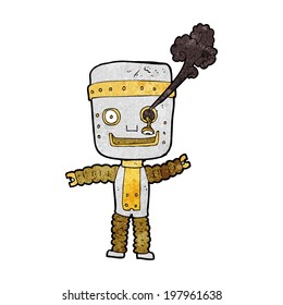 cartoon funny gold robot