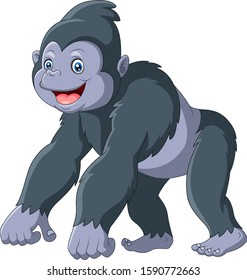 Cartoon Funny Gorilla Smile Stock Vector (Royalty Free) 1590772663