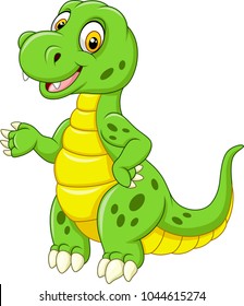 Cartoon Funny Green Dinosaur
