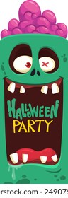 Cartoon funny green zombie character design