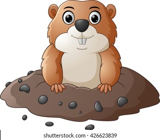 Cartoon funny groundhog