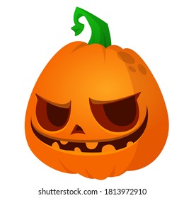 Cartoon funny halloween pumpkin head isolated. Vector illustration