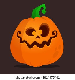 Cartoon funny halloween pumpkin head isolated. Vector illustration