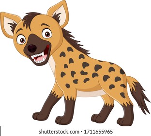 Cartoon funny hyena isolated on white background