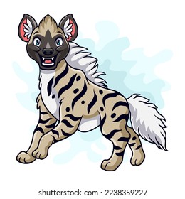 Cartoon funny hyena isolated on white background