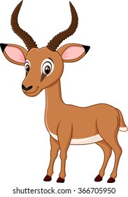 Cartoon funny impala isolated on white background