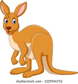 Cartoon funny Kangaroo isolated on white background