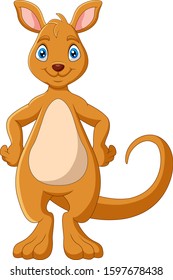 Cartoon funny Kangaroo is smiling