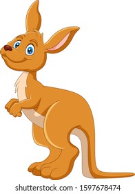 Cartoon funny Kangaroo is smiling