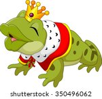 Cartoon funny king frog king blowing a kiss