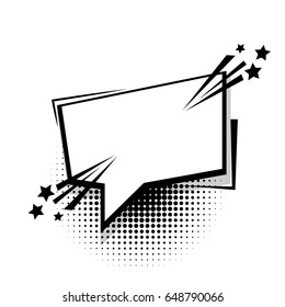 Cartoon funny label tag expression. Sound boom explosion effects. Advertising vector halftone dot illustration. Square empty white comic book text balloon pop art. Bubble icon speech phrase. 