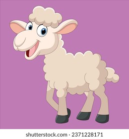 Cartoon funny lamb animal character design illustration
