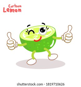Cartoon Funny Lemon Character Vector