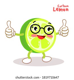 Cartoon Funny Lemon Character Vector