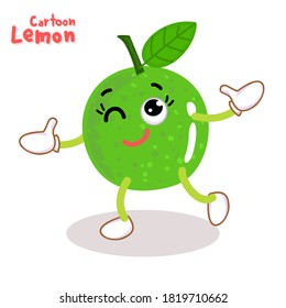 Cartoon Funny Lemon Character Vector