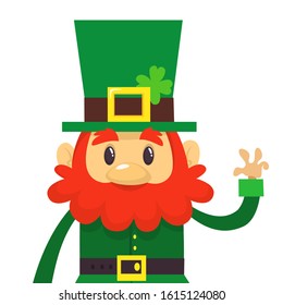 Cartoon funny Leprechaun. Vector illustration. St. Patrick's Day