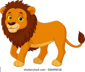 Cartoon funny Lion walking
