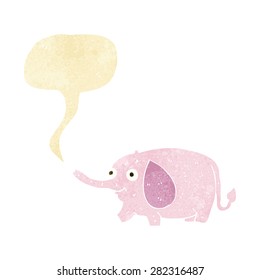 cartoon funny little elephant with speech bubble