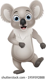 Cartoon funny little koala posing