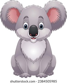 Cartoon funny little koala sitting