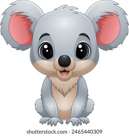 Cartoon funny little koala sitting