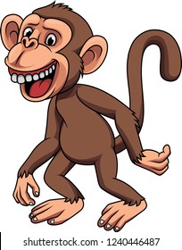 Cartoon funny little monkey