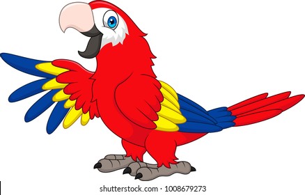 Cartoon funny macaw