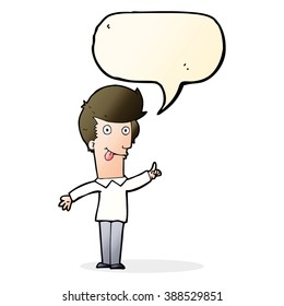 caricaturista con idea con burbuja de habla