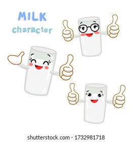Vector de caracteres de leche divertida