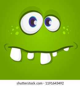 Cartoon funny monster face Halloween illustration