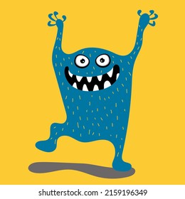 Cartoon funny monster. halloween vector illustration