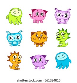 Cartoon funny monster kids
