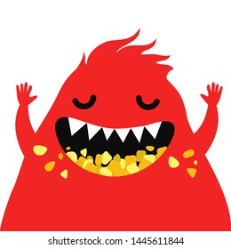 Cartoon Funny Monster. Vector Illustration For Backgrounds, Logos, Stickers, Labels, Tags And Other Design. svg