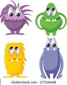 Cartoon funny monsters